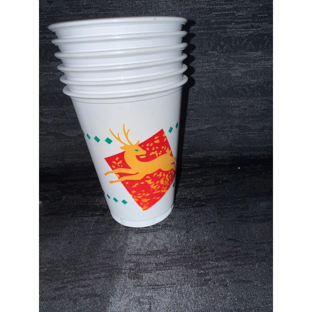 Vintage 1993 Dixie Holiday Collection 16 oz Cold Cups Deer Design 20 Count NOS